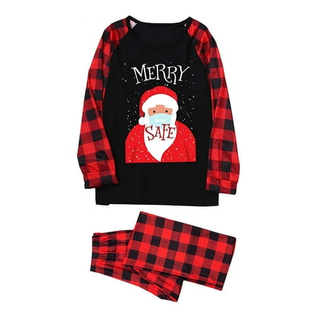 

Wrea 2 Pieces Family Pajamas Set Christmas Holiday Printed Sleepwear Long Sleeve Top Pants Loungewear for Dad Mom Child Baby