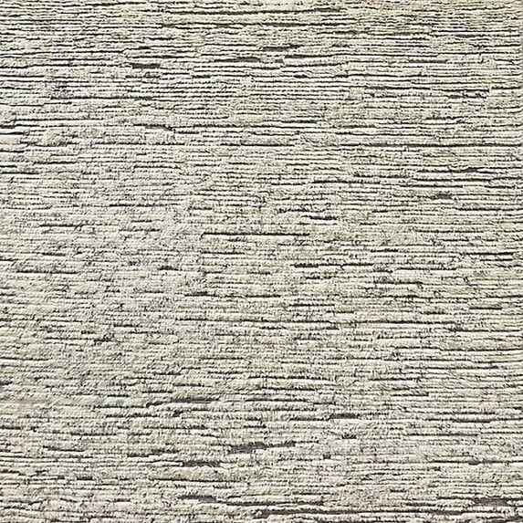 Ahgly Company Machine Washable Indoor Square Industrial Modern White Chocolate Beige Area Rugs, 5' Square