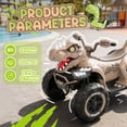 thumbnail image 4 of 12V Electric Ride on Cars for Kids, Kids Ride on Toys with Remote Control, 4 wheeler Dinosaur Kids ATV with Bluetooth, Music, LED Light, Best Gift for Boys Girls Aged 3-8, Khaki, 4 of 7