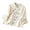a-361Beige117, variant on VNKIDY Womens Mandarin Collar Three Quarter Sleeve Blouse With Floral Embroidery Lace Trim Knot Button Closure Loose Fit For Casual Wear Classic Top