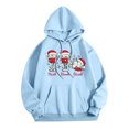 thumbnail image 1 of WEAIXIMIUNG Robe Sweat Femme Chandail à Capuchon Décontracté Col Rond Poche Noël Verre Chapeau de Noël Imprimé Chandail à Capuchon, 1 of 3