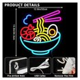 thumbnail image 3 of Letrero De Neón De Ramen Con Fideos De Mariscos, Luz Regulable Por USB Para Restaurante Japonés, Bar, Cocina, Tienda De Ramen, Decoración De Pared,32x34.3cm, 3 of 7