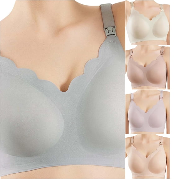 Vrotazzy Nursing Bra Wavy Seamless Maternity Wireless Pregnancy Sleep Bralette for Women Comfortable Breastfeeding Everyday Wear