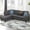 Dark Gray, variant on AENKYO 98" L-Shaped Upholstered Sectional Sofa Couch with Storage & Cup Holders, Faux Leather Living Room Sofa Set, Black