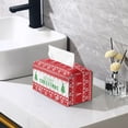 thumbnail image 5 of ZUXONGSY Christmas Tree Tissue Box Cover PU Leather Rectangular Tissue Box Holder with Buttons Customized Printed Tissue Cover Texture Leather Tissue Box Cover for Christmas Decor, 5 of 7