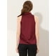 thumbnail image 4 of INSPIRE CHIC Blusa elegante de satén sin mangas con lazo y cuello de pajarita para mujer borgo?a M, 4 of 5