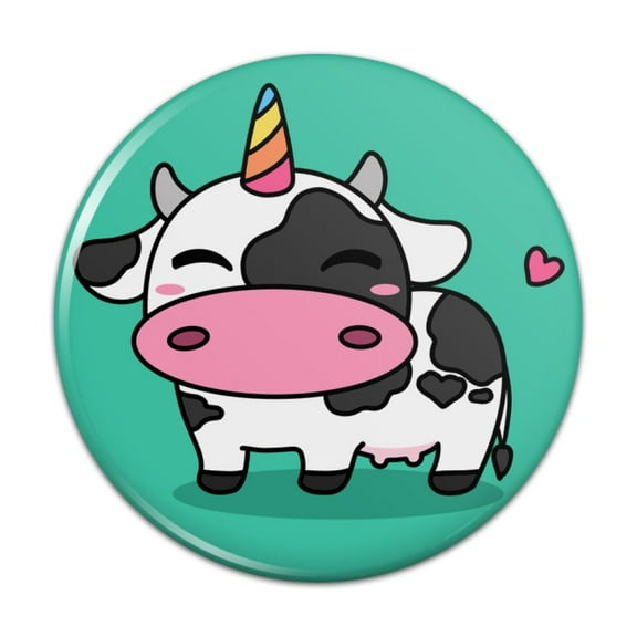 Cute Kawaii Unicorn Cow Pinback Button Pin