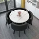 thumbnail image 2 of Juego de mesa de comedor, mesa redonda sencilla e informal para recepción y oficina, conjunto para sala de estar, muebles de Mesas de comedor de lujo con 4 sillas, 2 of 4