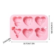 thumbnail image 3 of Valentine'S Day 6-Cavity Heart Shaped Silicone Mold - Food-Grade Bpa-Free Easy Release - For Cake, Chocolate & Ice Cubes - Valentine Baking Gift - Pink, 3 of 7