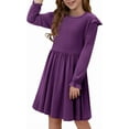 thumbnail image 2 of KISSMODA Girls Long Sleeve Casual A-Line Ruffle Skater Dress, 4-47 Years, 2 of 4