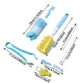 thumbnail image 2 of Bottle Cleaning Brushes with Sponge, Flexible Long Handle Brush Set for Standard & Wide Mouth Bottles, Baby Bottle Cleaner, Straw Brush, Tube Cleaning Brush Kit, 2 of 4
