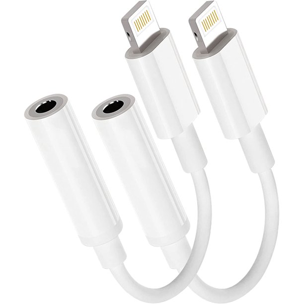 [Apple MFi Certified] iPhone Lightning to 3.5mm Jack adapter，2 Pack