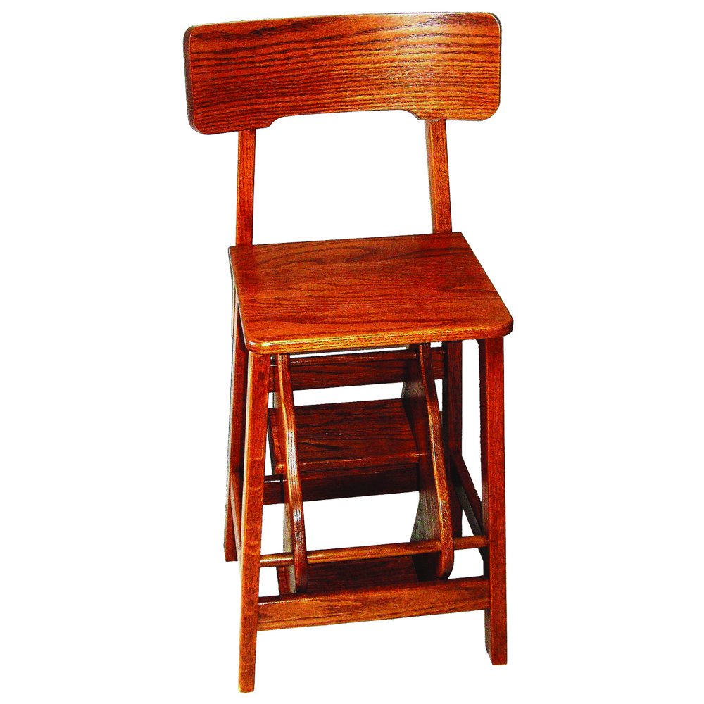 Furniture Barn USA™ Counter Height Oak Stool with Back and Flip Out