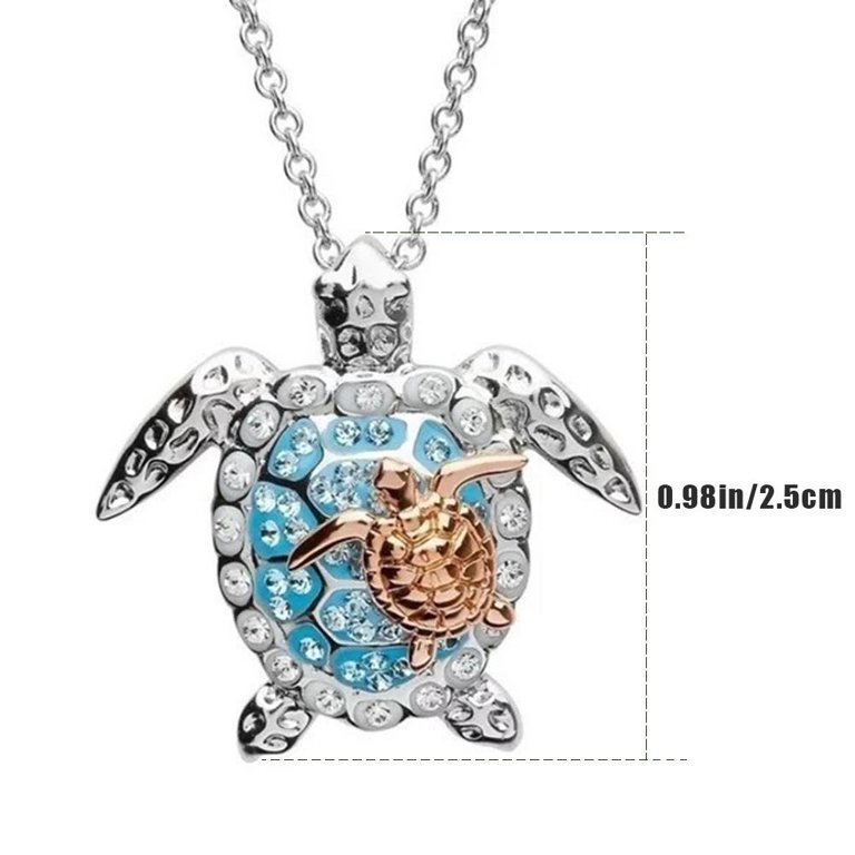 Blue Opal Sea Turtle Necklace Silver Bracelets Jewelry for Women