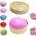 thumbnail image 3 of 2026 Giant Dumpling Squishy Toys Mystery Box, Large Soft Squishy Dumpling Stress Ball, Adult Decompression Sensory Squeeze Fidget Toy with Steamer, Rainbow Anxiety Relief Goodie Bag Fillers, 3 of 6