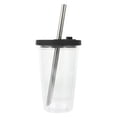 thumbnail image 1 of 1 Set Double Layered Cup Thickened Cold Drink Cup Reusable Boba Tea Cup with Straw, 1 of 9