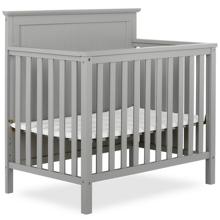 Dream On Me Ava 4-in-1 Convertible Mini Crib, Pebble Grey