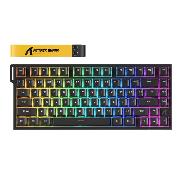 ATTACK SHARK R82 HE Rapid Trigger Wired Mechanical Gaming Keyboard TKL NKRO with 8K Polling,0.005mm RT Accuracy,256K Scan Rate,5 Layer Sound Damped,H