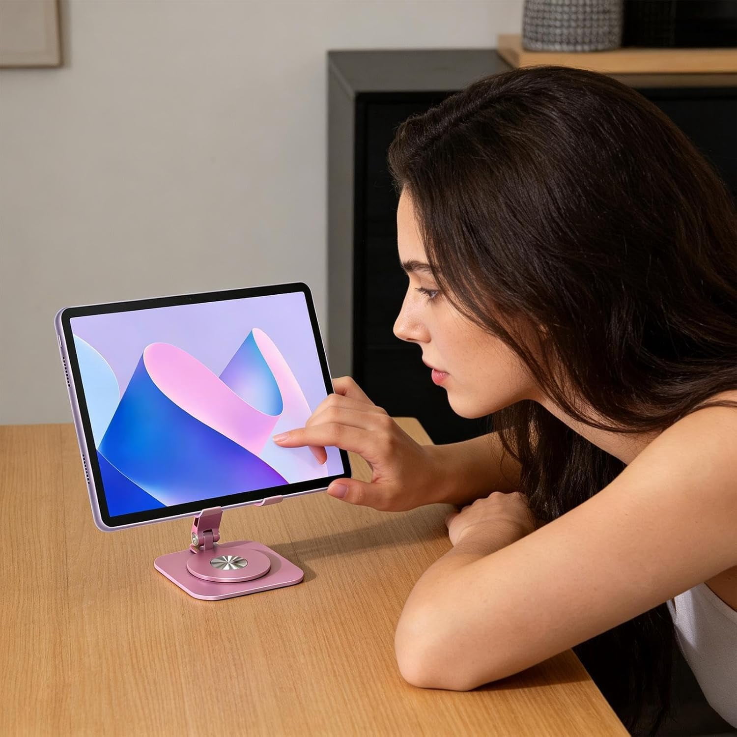 Butterfly Phone Holder Stand, 360° Rotating Aluminum Alloy Desktop Stand – Multi-Angle Adjustable Foldable Dock for Home, Office, Travel, Pink, Compatible with All Smartphones