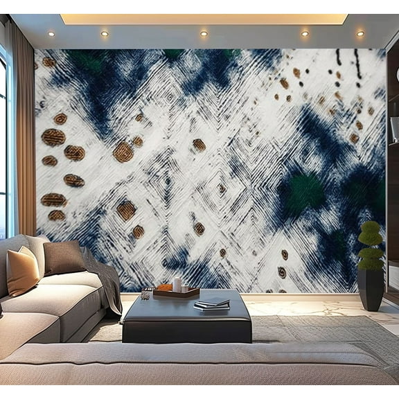 Peel and Stick Wallpaper Tie Dye Ethnic Texture Psychedelic Floral Ornament Modern Art Wall Mural Decor Self Adhesive and Removable 100in x 144in