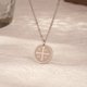 thumbnail image 3 of Classic Stainless Steel Flat Round IC XC NIKA Cross Pendant Necklace for Women Daily Wear Stainless Steel Color 17.72 inch(45cm), 3 of 3