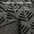 thumbnail image 5 of Exclusivo Mezcla Fleece Throw Blanket for Couch, Leaves Pattern Super Soft and Cozy Blankets, Plush Fuzzy Lightweight, Dark Grey, 50"x60", 5 of 6