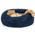 thumbnail image 1 of Cama calmante para mascotas para gatos de interior, tamaño pequeño, azul marino, 15 libras, 1 of 6