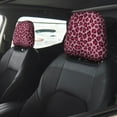 thumbnail image 2 of Kdxio Rose Leopard Print Pattern Print 2 Piece Car Head Rest Covers Set Auto Front/Rear Seats Headrest Cover Universal Fit Most Cars,Sedan, SUV, 2 of 9