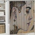 thumbnail image 6 of Orinice Ellen Gallagher Bathroom Decor Set with Hooks, Colorful Luxurious Graphic Print Polyester Fabric Fashion Shower Curtain, 100% Waterproof, Easy Installation, Machine Washable 36x72, 6 of 7