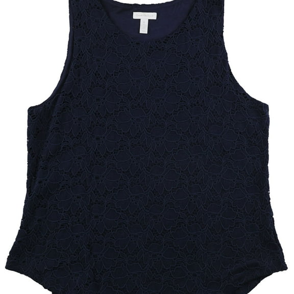 Charter Club Womens Textured Tank Top, Blue, X-Large
