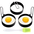 thumbnail image 1 of Anillo para huevos, paquete de 3 moldes para hacer panqueques de huevos, anillos para huevos antiadherentes de acero inoxidable, herramienta de cocina para freír huevos, McMuffin, sándwiches, juego, 1 of 6