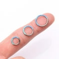 thumbnail image 4 of Implant Grade Titanium Brilliant Fire Opal Lined Front Facing Seamless Clicker Hoop Ring-Blue Opal, 4 of 5