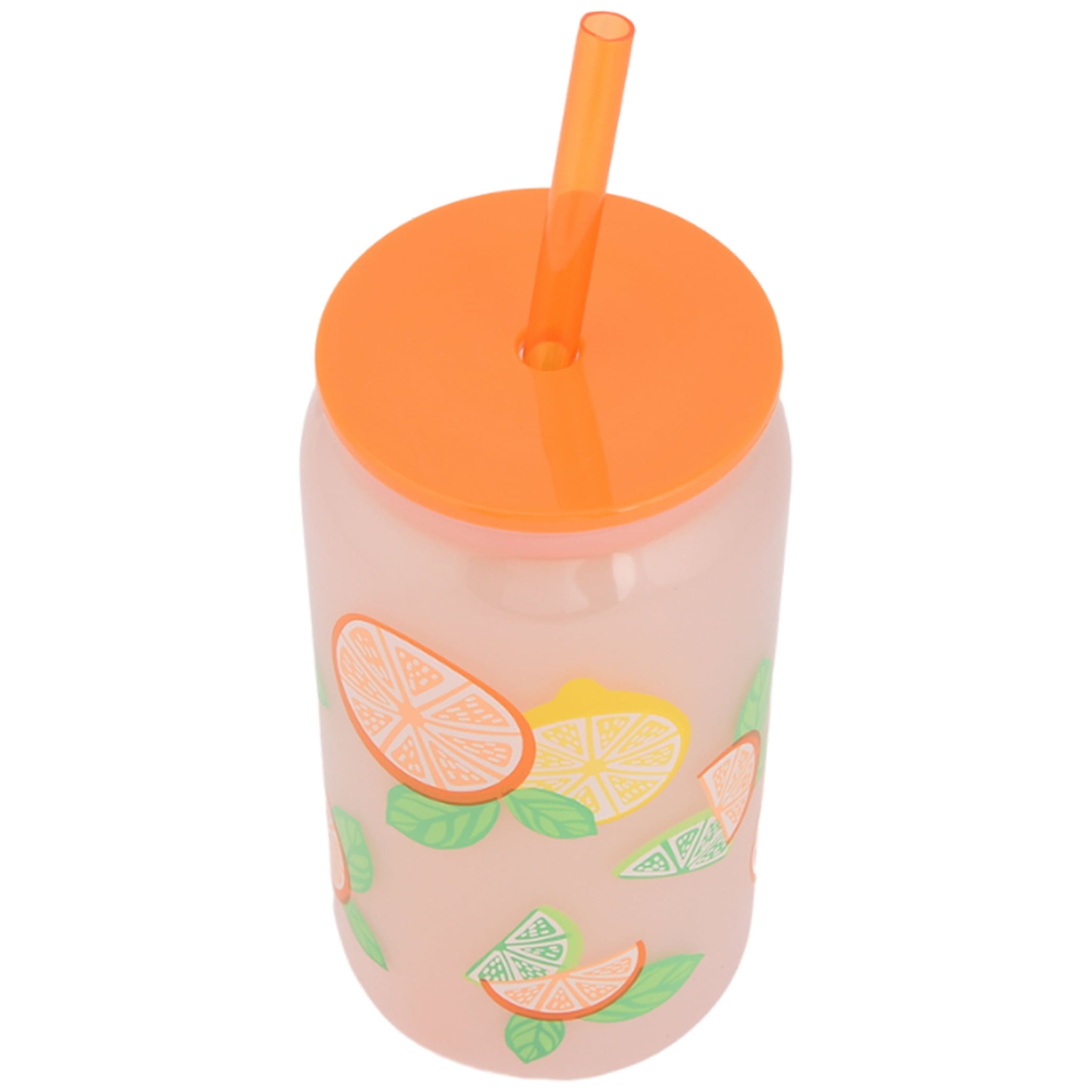 Mainstays 20-Ounce Color-Changing Acrylic Can Shape Tumbler, Lemon & Orange Print