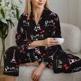 thumbnail image 6 of Pajamas for Women Set - paris Eiffel Tower Comfy Long Sleeve Button Up Pajama Sets for Women 2 Piece, Soft Sleepwear Nightwear Pjs Lounge Sets for Women with Pockets, 6 of 6