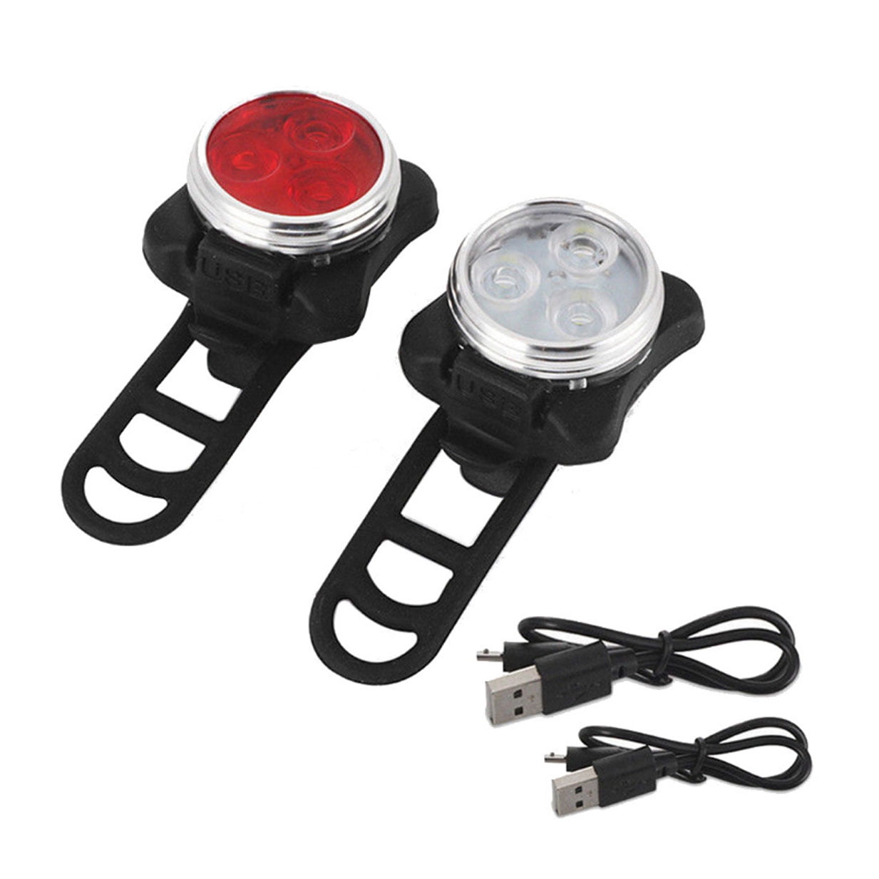 Sixth Sense USB Rechargeable Bike Light Set, Super Bright Front White