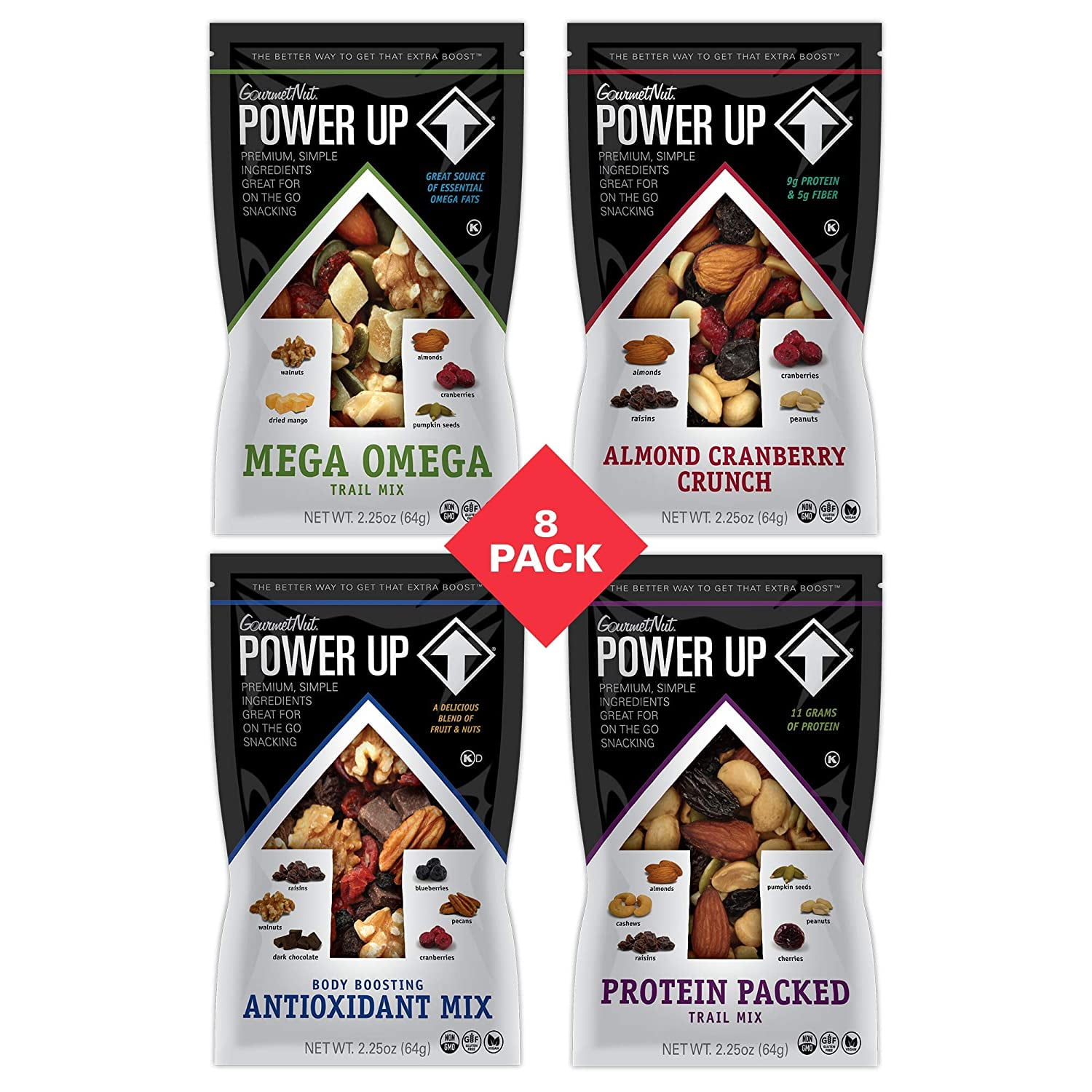 Power Up Trail Mix Variety, Assorted 8 Pack, 18 Ounce