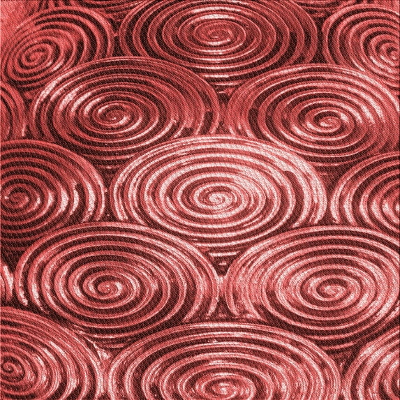 Ahgly Company Machine Washable Indoor Square Transitional Red Area Rugs, 4' Square