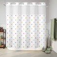 thumbnail image 3 of No Hook Shower Curtain, Color Polka Dot Shower Curtains for Bathroom with See Through Top Window, Minimalist Modern Simple Geometric Waterproof & Washable Bath Curtain 66"x72", 3 of 4