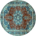 thumbnail image 1 of Ahgly Company Indoor Round Persian Light Blue Traditional Area Rugs, 5' Round, 1 of 4