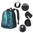 thumbnail image 4 of DouZhe Lightweight Backpack, Travel Outdoor Hiking Bag School Bookbag Casual Daypack Cyberpunk Fantasy City Prints Backpacks for Women Men, 4 of 7