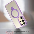 thumbnail image 3 of Designed for Samsung Galaxy S24+ /S24 Plus Transparent HQ Magnetic Ring Circle Stand with MagSafe Compatible Hybrid Dotted Edged Phone Case Cover [Purple], 3 of 8