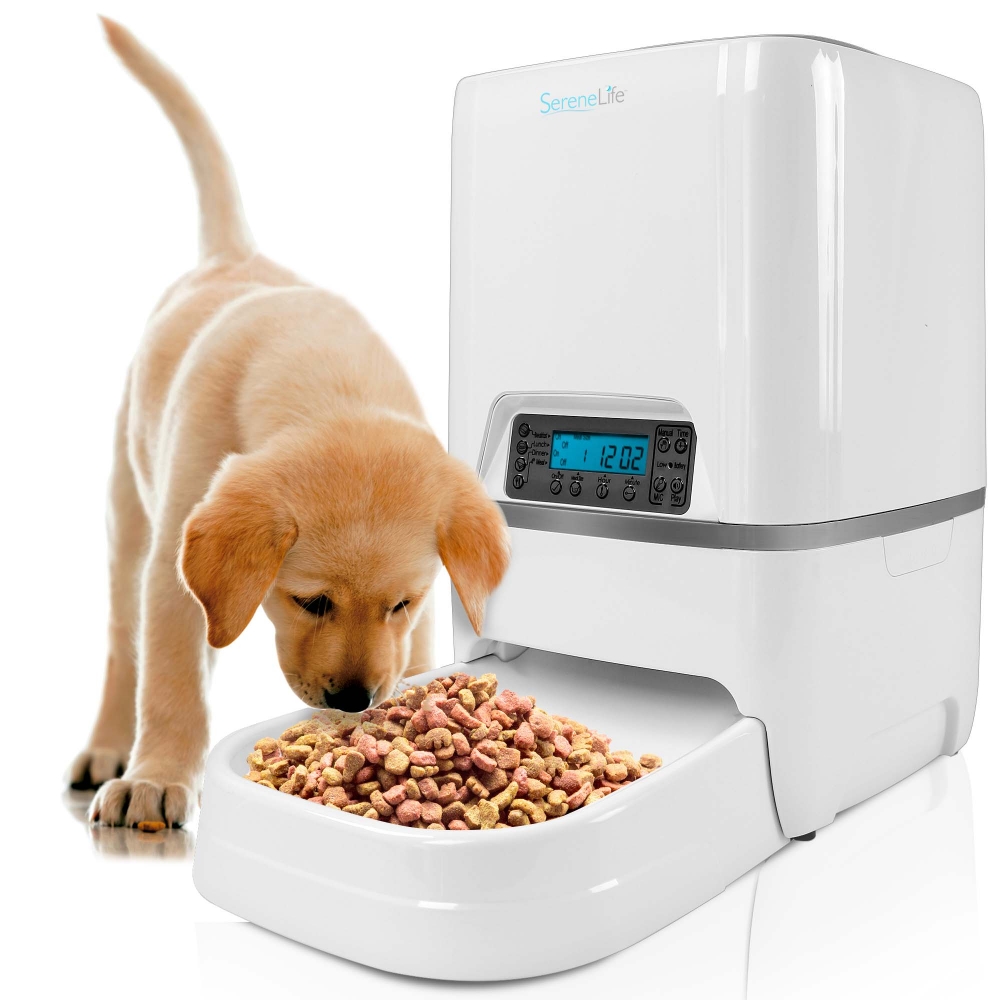 SereneLife SLAPF18 Smart Automatic Pet Feeder Pet Food Dispenser with Voice Recorder