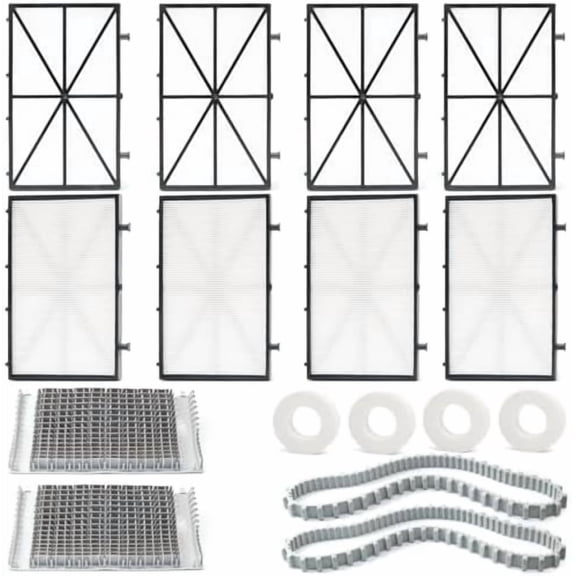 Tune Up Rebuild Kit with 9991433-R4 Fine Filter Panels 6101641-R2 Brushes 6101611-R4 Climbing Rings 9985006-R2 Tracks Replacement for Maytronics for Dolphin for Nautilus CC Plus Robotic Pool Cleaner
