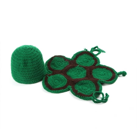 Newborn Baby Photography Props Girl Boy Cute Turtle Costume Outfits Knit Tortoise Shell Photo Shoot Prop Accessories Dark green