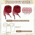 thumbnail image 2 of 2 Pairs Flat Laces Shoelaces, 2.6CM Wide 160CM Length Lacy Shoe Laces, Wine Red, 2 of 7