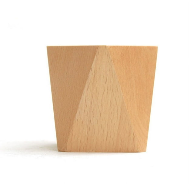 Cuerpo de pluma romboide de madera de haya, depósito de lápiz geométrico, suministros de oficina, administrador de pinceles de maquillaje