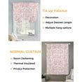 thumbnail image 3 of Farmhouse Pink Tie Up Curtains for Window, Thermal Insulated Balloon Shade Adjustable Rod Pocket Curtains Valance Panels for Kitchen Bathroom Cafe 52 x 63 Vintage Flower Leaf Botanical Plant, 3 of 6