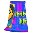 thumbnail image 7 of Lsque Geometry Dash Pattern Fuzzy Fleece Throw Blanket Extra Large,Super Soft,Fluffy and Warm Blankets for Couch,Bed,All Season Use (50"x40"), 7 of 7
