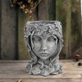 thumbnail image 3 of Maceta para plantas suculentas con diseño de cabeza de diosa, maceta con cara de señora, adecuada para oficina/hogar, 3 of 5