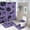 Purple Pumpkin Bat & Spider, variant on Halloween Horror Creatures 4Pcs Shower Curtain Sets With Non-Slip Rugs, Toilet Lid Cover & Bath Mat, Green Pumpkin Cat Castle Bathroom Set of 4 With Waterproof Bathroom Decor Sets with Curtain & Rugs